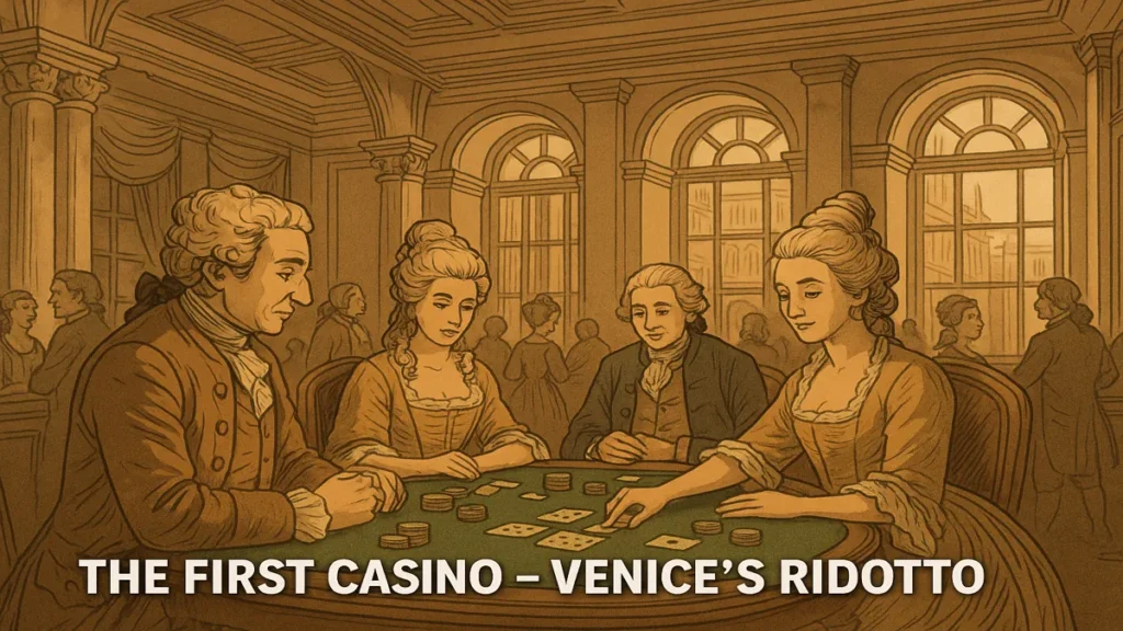 Illustration of Venice's Ridotto, the first casino in history
